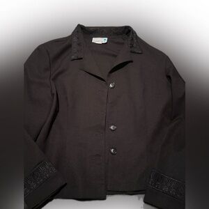 Black Embroidered Blazer